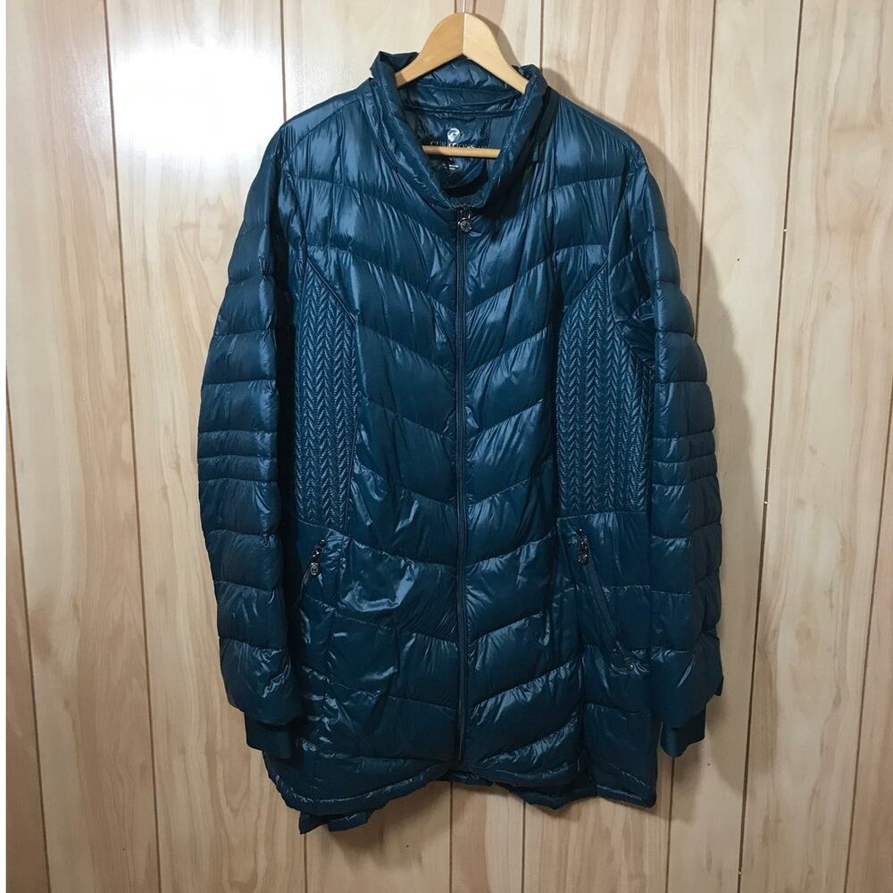 Curations Caravan Navy Blue Quilted Packable Down Puffer Jacket Women 2X